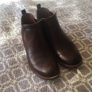 Rich brown leather Sofft booties - size 6